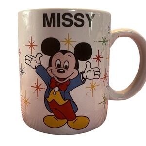 Disney Mickey Mouse Epcot Center MISSY Souvenir Mug vtg 1980s